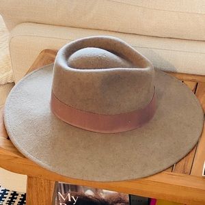 BRIXTON Structured Fedora Rancher Hat 100% Wool Can Be UNISEX Size M